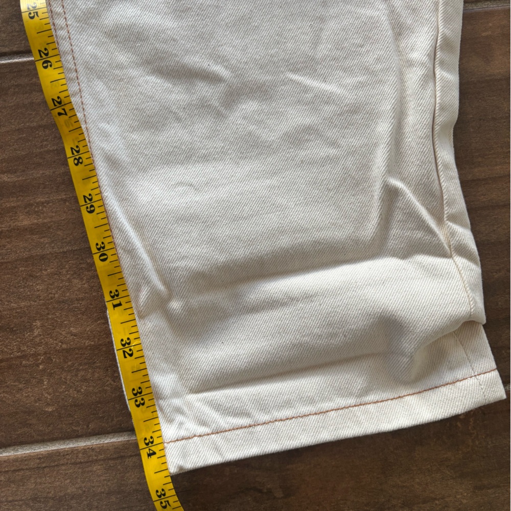 ASOS DESIGN High Waisted Mom Jeans Ecru White Tapered Leg 32/34 - Picture 8 of 9